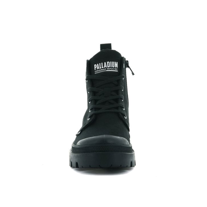 Palladium Pallabase Twill Women's Boots Black | UK V273-VLU